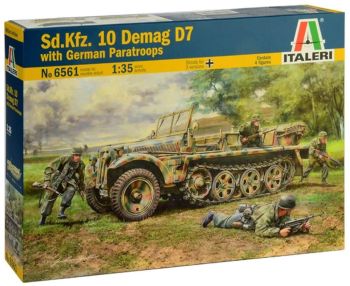 ITA6561 - Véhicule Sd.Kfz. 10 DEMAG D7 avec des parachutistes allemands à assembler et à peidnre