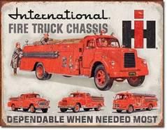 IESUS89 - Plaque Camion de pompiers IH 30x40cm