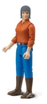 BRU60402 - Fermiére brune avec ses bottes différentes colories Ech:1/16