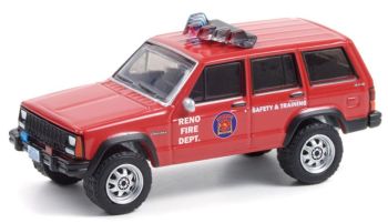 GREEN67010D - JEEP Cherokee 1990 Service d'incendie de Reno au Nevada FIRE & RESCUE sous blister