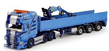 TEK67378 - SCANIA R09 Topline 6x4 avec remorque 3 essieux et grue de chargement SCHUMACHER