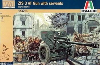 ITA6880 - Canon ZIS3 AT russe de la Seconde Guerre mondiale avec équipage à monter et à peindre