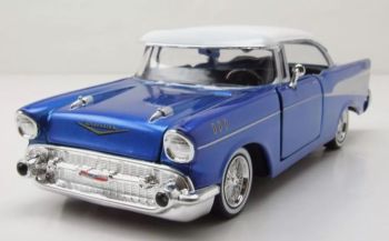 MMX79030BLEU - CHEVROLET BelAir 1957 coupé Bleu avec toit blanc