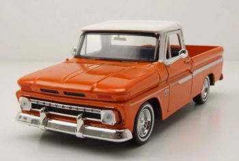 MMX79034ORANGE - CHEVROLET C10 Fleeside Pick-up 1966 Orange et blanc