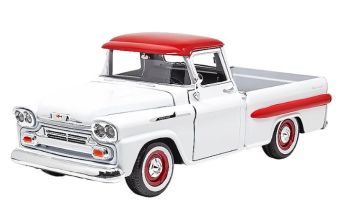 MMX79311BLANC - CHEVROLET Apache Fleeside Pick-up 1958 blanc et rouge