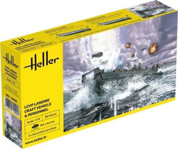 HEL79995 - Bateau LCVP du débarquement avec véhicule personnel à assembler et à peindre