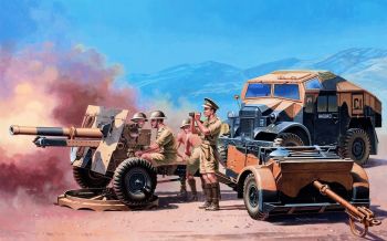 ITA7027 - Obusier Morris Quad Tractor./25 PDR.GUN à assembler et à peindre