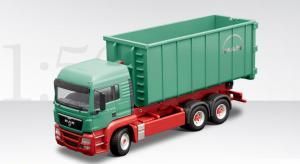 CON71166/01 - Camion MAN TGSLX 6x4 avec Benne Déposable - Vert et Rouge