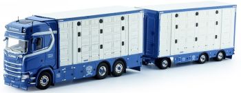 TEK72566 - SCANIA S Highline porteur bétaillère 6x2 avec remorque 1+2 Essieux BRUHLMANN