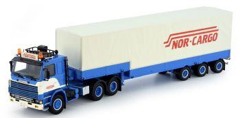 TEK73946 - SCANIA R142 6x4 avec remorque Bâchée 3 Essieux NOR-CARGO