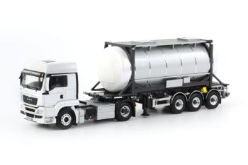 WSI04-1083 - MAN TGS LX Avec remorque 3 Essieux porte conteneur citerne
