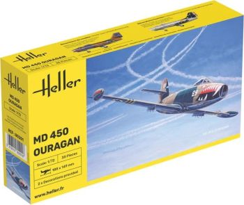 HEL80201 - Avion militaire DASSAULT MD450 Ouragan à assembler et à peindre
