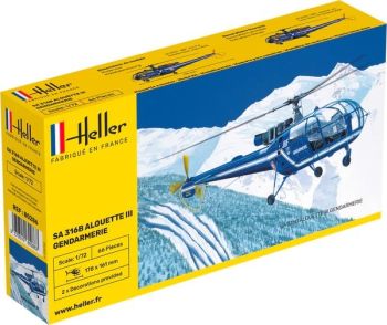 HEL80286 - Hélicoptère de Gendarmerie ALOUETTE III SA 316 à assembler et à peindre