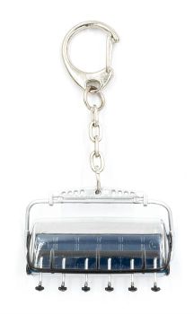 JC80625 - Porte-clés télésiège à 6 places Bleu capot gris