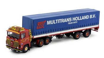 TEK81886 - SCANIA 140 6x4 avec remorque bâchée 2 Essieux FONTEIJN