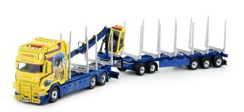 TEK82906 - SCANIA Next génération R Highline 6x4 porteur avec remorque 2+3 Essieux grumier SVENKE