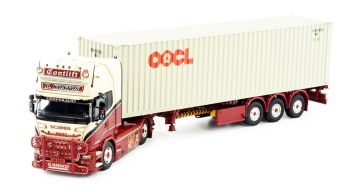 TEK83532 - SCANIA R13 Topline 4x2 avec porte container 3 Essieux et container CONTLIFT