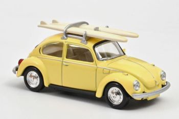 NOREV841007 - VOLKSWAGEN Coccinelle 1303 1973 Jaune Pastel avec Surf - Jet-car