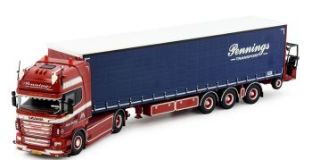 TEK84687 - SCANIA R09 Topline 4x2 avec remorque bâchée 3 Essieux et chariot élévateur PENNINGS