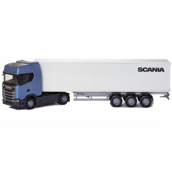 EMEK86004 - SCANIA S410 4x2 bleu avec remorque 3 essieux