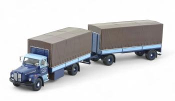 TEK86485 - SCANIA 76 porteur 4x2 avec remorque 1+1 Essieux transport KOOY