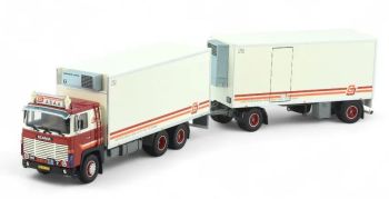TEK89107 - SCANIA 141 6x4 porteur avec remorque frigo 1+1 Essieux Transport CJ