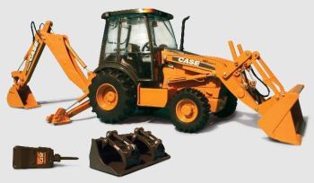 DIVT31001 - Tractopelle case 580 Avec accessoires Ech:1/32