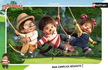 NAT86137 - Puzzle cadre 15 Pièces MONCHHICHI à l'aventure