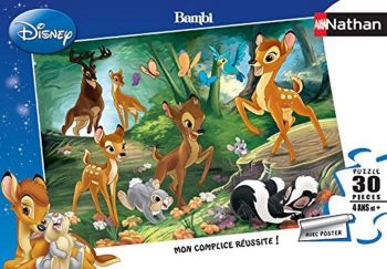 NAT86281 - Puzzle 30 Pièces BAMBI – Promenade en Famille
