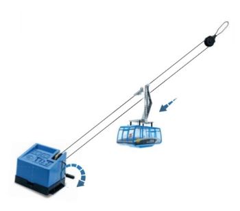 JC89090 - Remontée mécanique avec 1 télécabine manuel bleue