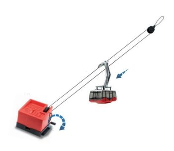 JC89093 - Remontée mécanique avec 1 télécabine manuel rouge