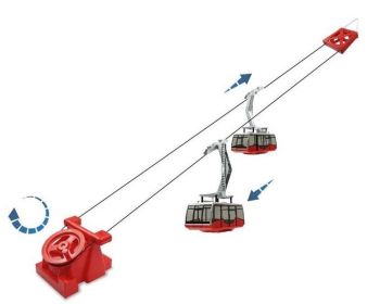 JC89293 - Remontée mécanique avec 2 télécabines manuel rouge