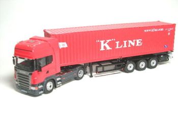 NZG704/03 - SCANIA R 4x2 Avec Remorque  porte container K-LINE 40Pieds Rouge