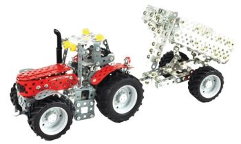 TRO10031 - MASSEY 5610 avec remorque 354 pièces Ech:1/32
