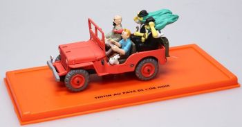 AKI0121 - JEEP Willys 1943 TINTIN au Pays de L'or noir personnages inclus