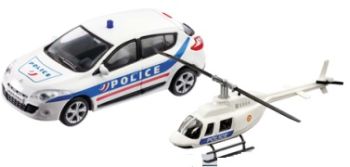 MDM57007C - RENAULT Megane police avec hélicoptère (hélicoptère échelle aléatoire)