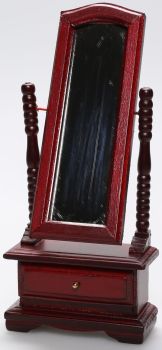 AKI0183 - Miroir de chambre miniature pour maison de poupée dimension L5,9 x P2,7 x H13,5 cm