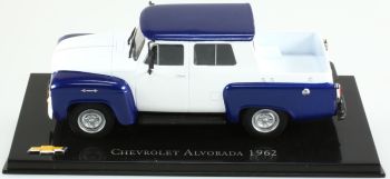 AKI0201 - CHEVROLET Alvorada double cabine pick-up 1962 blanc et bleu