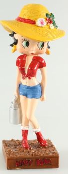 AKI0235 - Figurine Betty Boop agricultrice H 13 cm