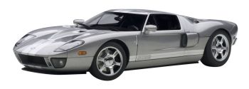 AUT73025 - FORD GT (2004) Grise avec les bandes Argent Ech:1/18