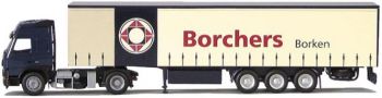 AWM4082.01 - VOLVO FH12 Globetrotter 4x2 Avec remorque 3 Essieux bachée "BORCHERS BOKEN" Ech:1/87