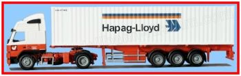 AWM4097.41 - VOLVO FM12 Globetrotter 4x2 Avec remorque 3 Essieux porte container et container 40 Pieds "HAPAG LLOYD" Ech:1/87