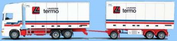 AWM53381 - SCANIA L 124 3 Essieux porteur avec remorque 3 Essieux "LINJEGODS/TERMO" Ech:1/87