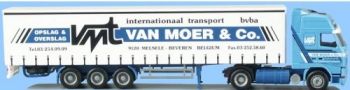 AWM54535 - VOLVO FH12 Globetrotter XL 4x2 Avec remorque 3 Essieux bachée "VAN MOER & CO" Ech:1/87
