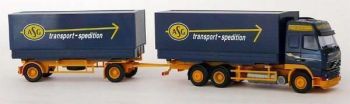 AWM5836.01 - VOLVO FH12 Globetrotter porteur 3 Essieux et remorque 2 Essieux bachée "ASG" Ech:1/87