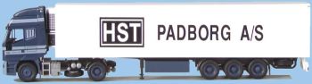 AWM5911.01 - IVECO Eurostar 4x2 Avec remorque frigorifique 3 Essieux "HST PADBORG A/S" Ech:1/87