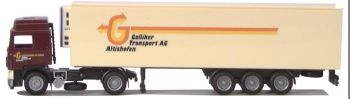 AWM60021 - VOLVO F12 Globetrotter 4x2 Avec remorque 3 Essieux frigorifique "GALLIKER" Ech:1/87