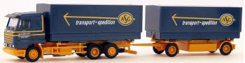 AWM70061 - SCANIA R113 porteur 6x4 Avec remorque 3 Essieux bachée "ASG" Ech:1/87
