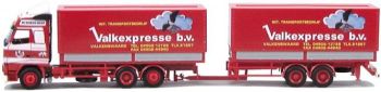 AWM70273 - VOLVO FH12 Globetrotter porteur 3 Essieux et remorque 2 Essieux "VALKEXPRESSE" Ech:1/87
