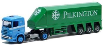 AWM70946 - SCANIA L 124 R380 4x2 Avec remorque Transport de verre 3 Essieux"NIJMAN/PILKINGTON" Ech:1/87